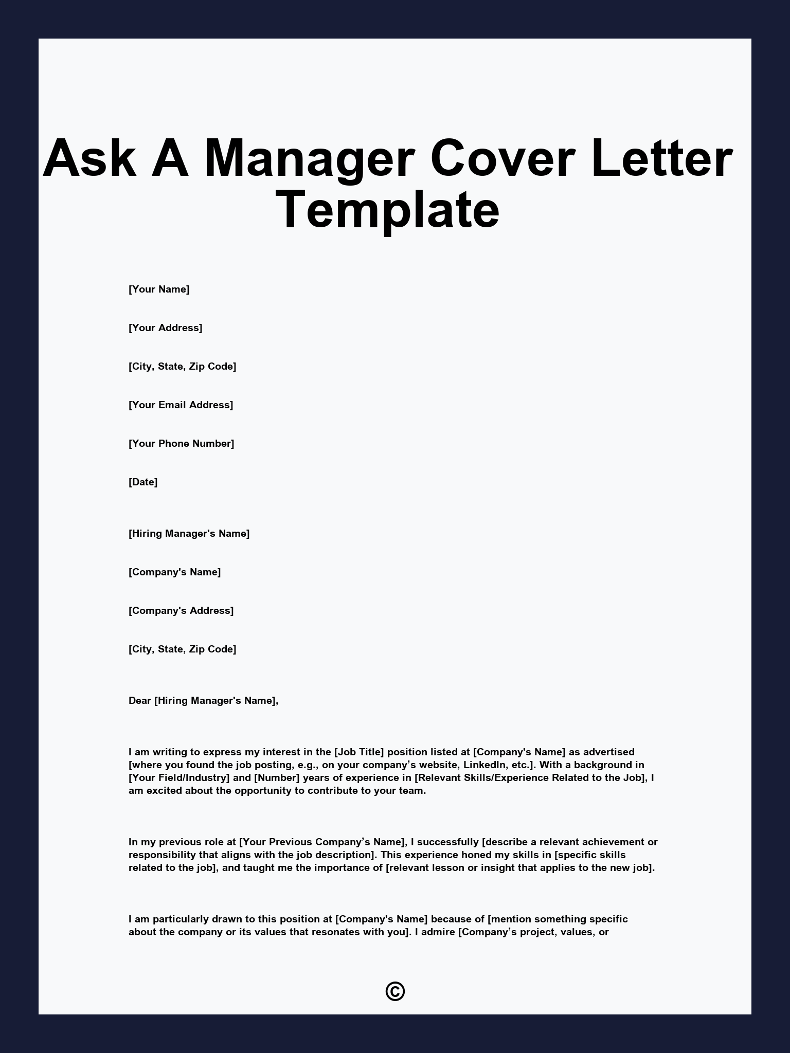 Ask A Manager Cover Letter Template