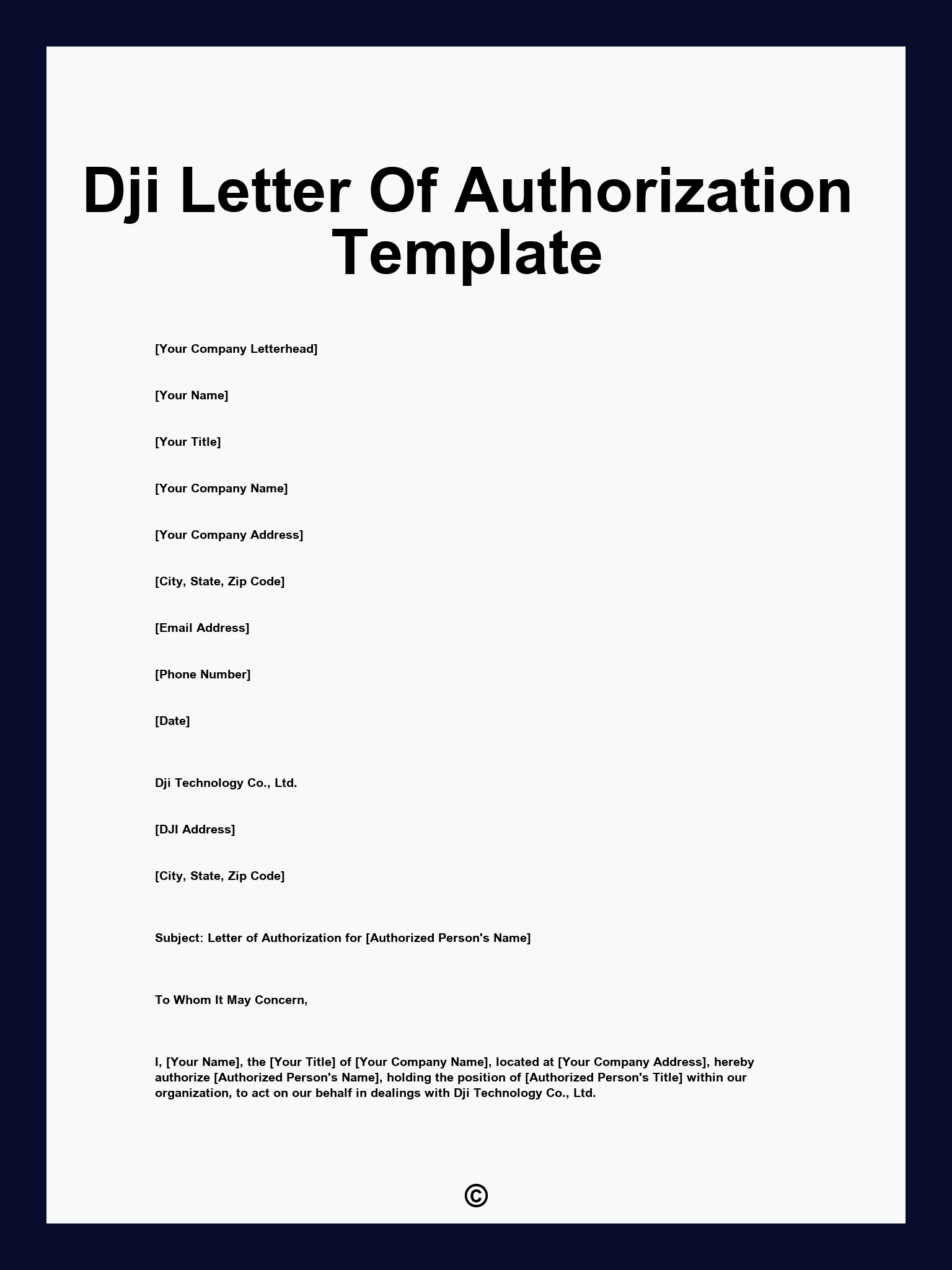 Dji Letter Of Authorization Template