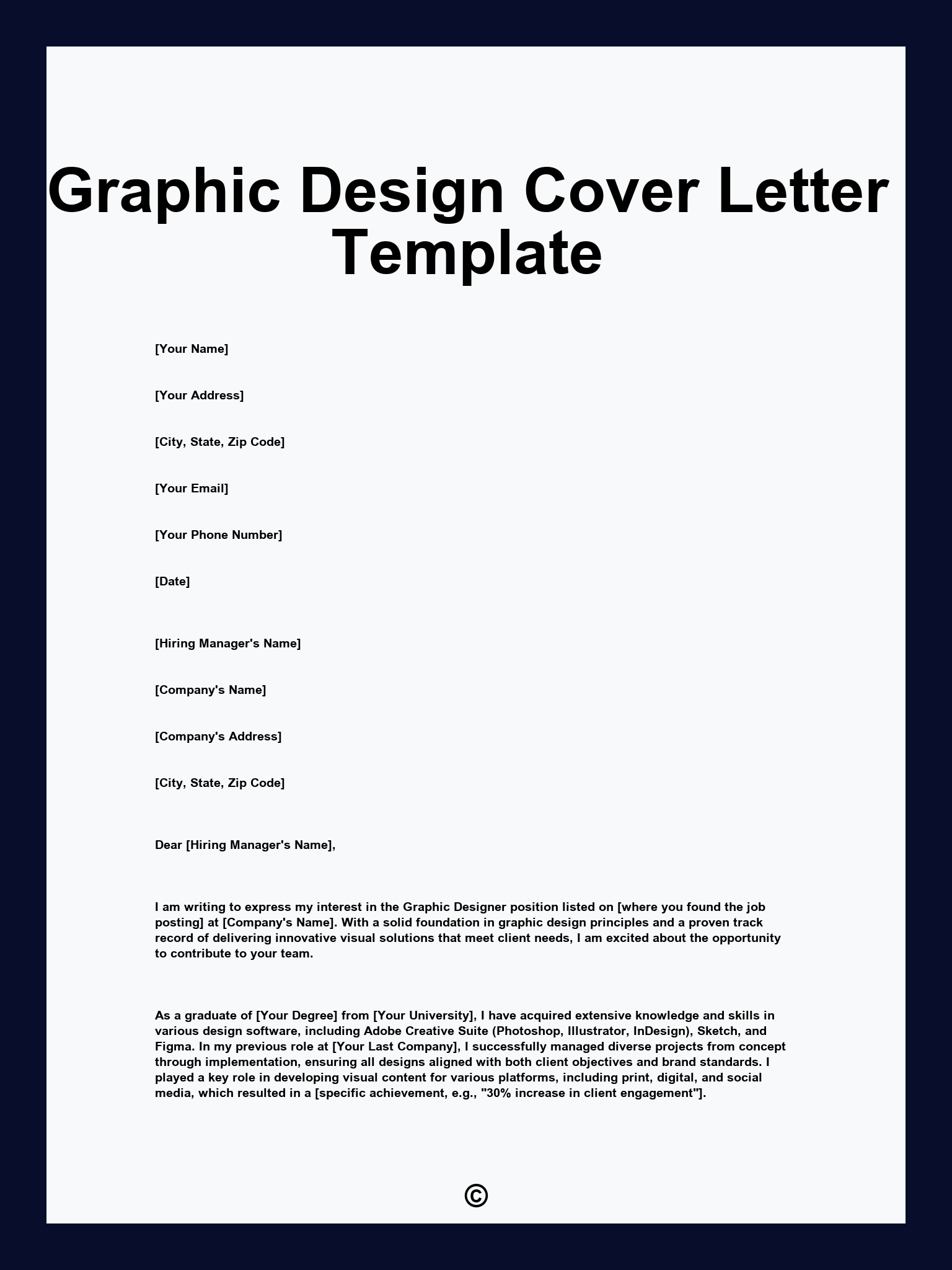 Graphic Design Cover Letter Template