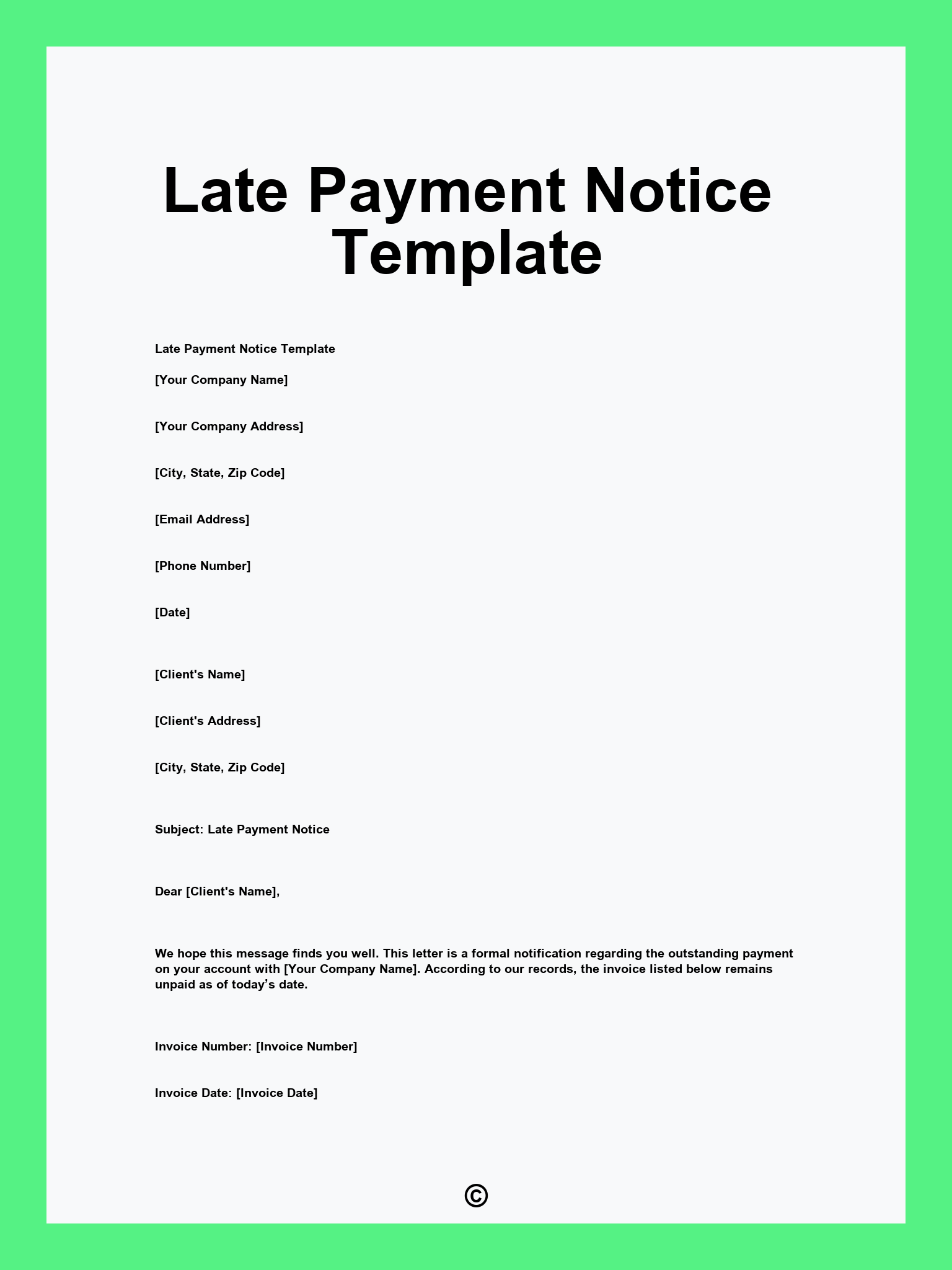 Late Payment Notice Template