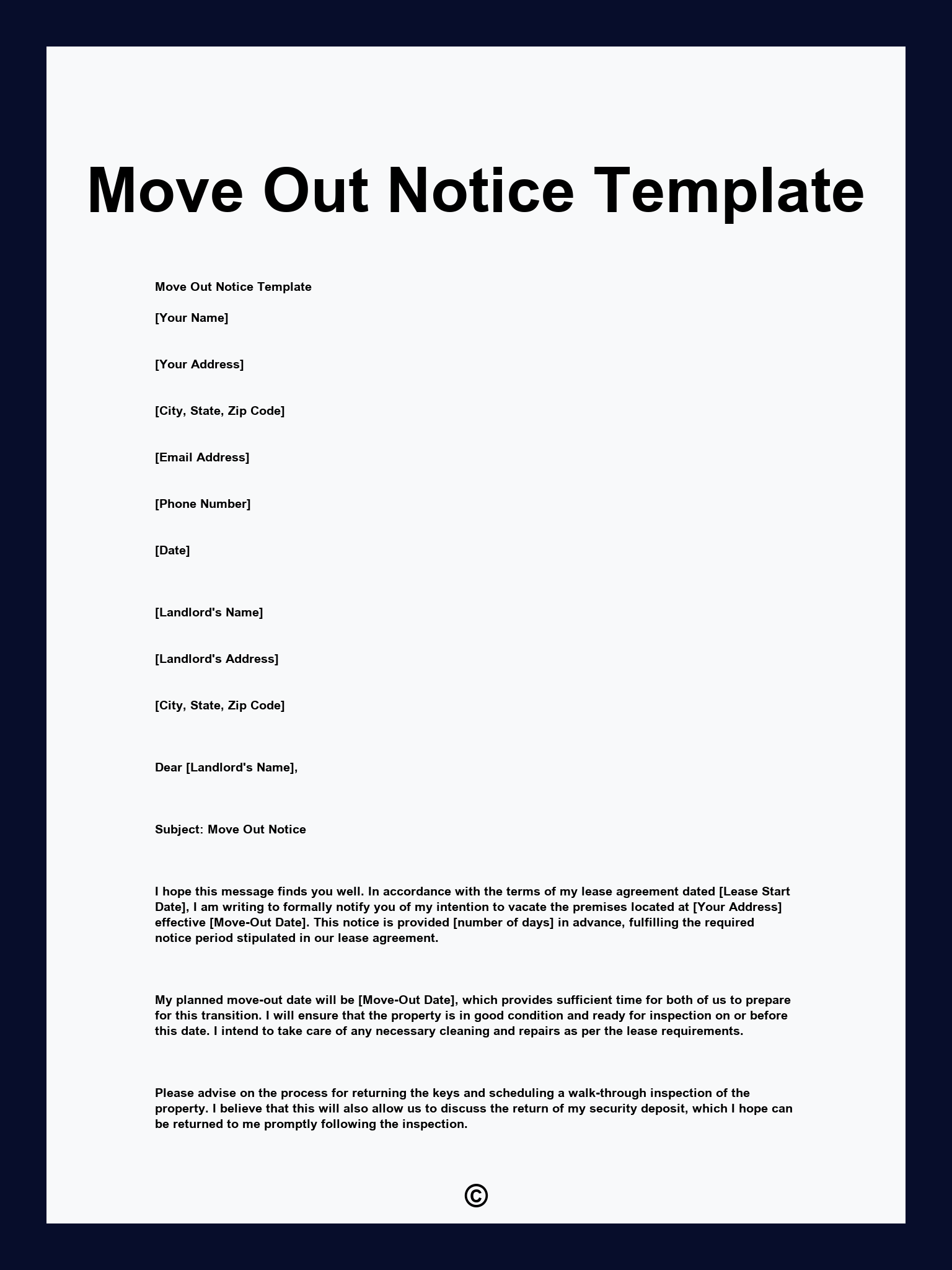 Move Out Notice Template