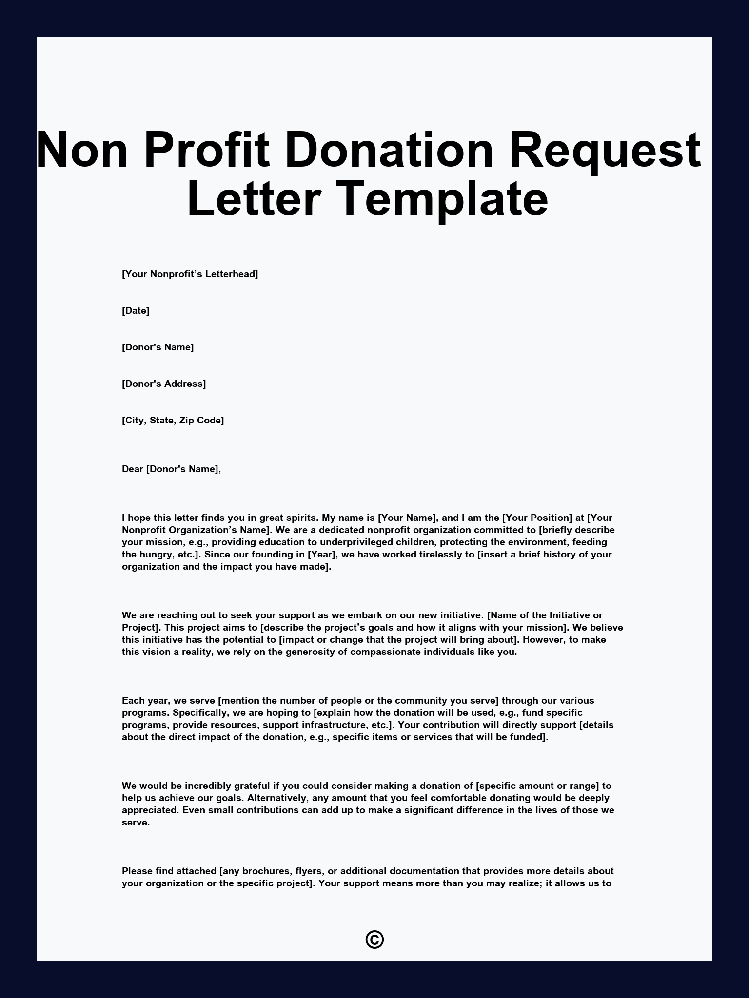 Non Profit Donation Request Letter Template