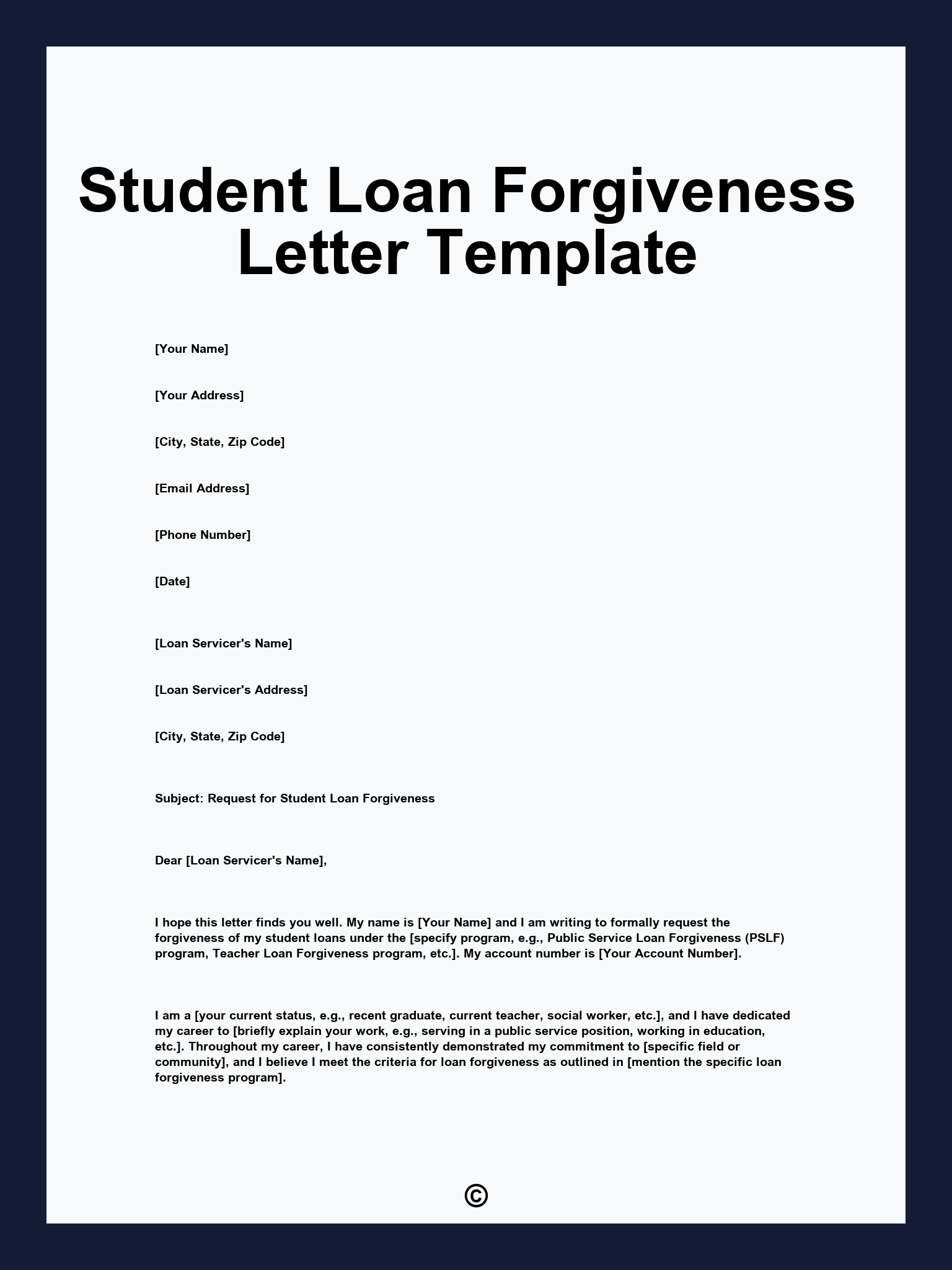 Student Loan Forgiveness Letter Template